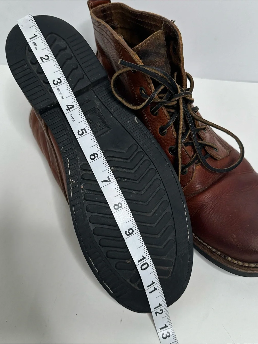 Frye Men’s Cognac Leather Lace Up Boots Size 10